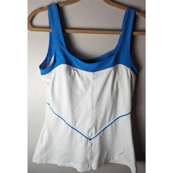 NIKE Dri Fit Tennis Top (white/Blue) Size Med - Picture 3 of 3